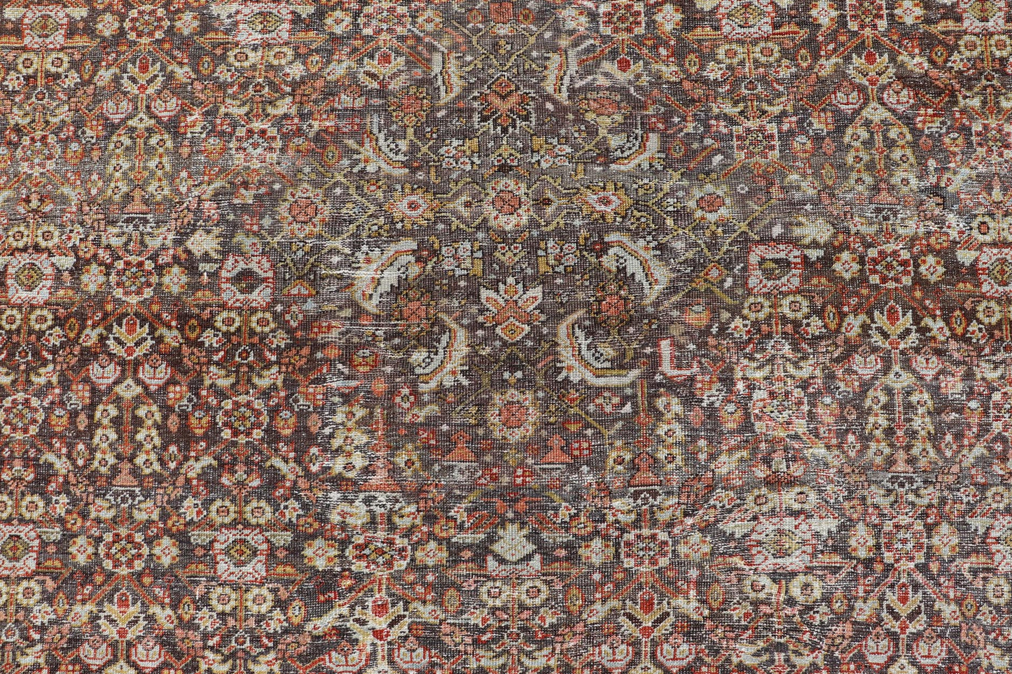 Persian Sultanabad Rug with All - Over Design with Medallion With Brown and Red. Keivan Woven Arts / rug R20 - 0710 - 271. Antique Persian Sultanabad origin/Iran Early 20th Century. Measures: 10'8 x 13'6 This antique Sultanabad rug was woven in Persia... - Keivan Woven ArtsR20 - 0710 - 271 - 15481 - 12998Rug
