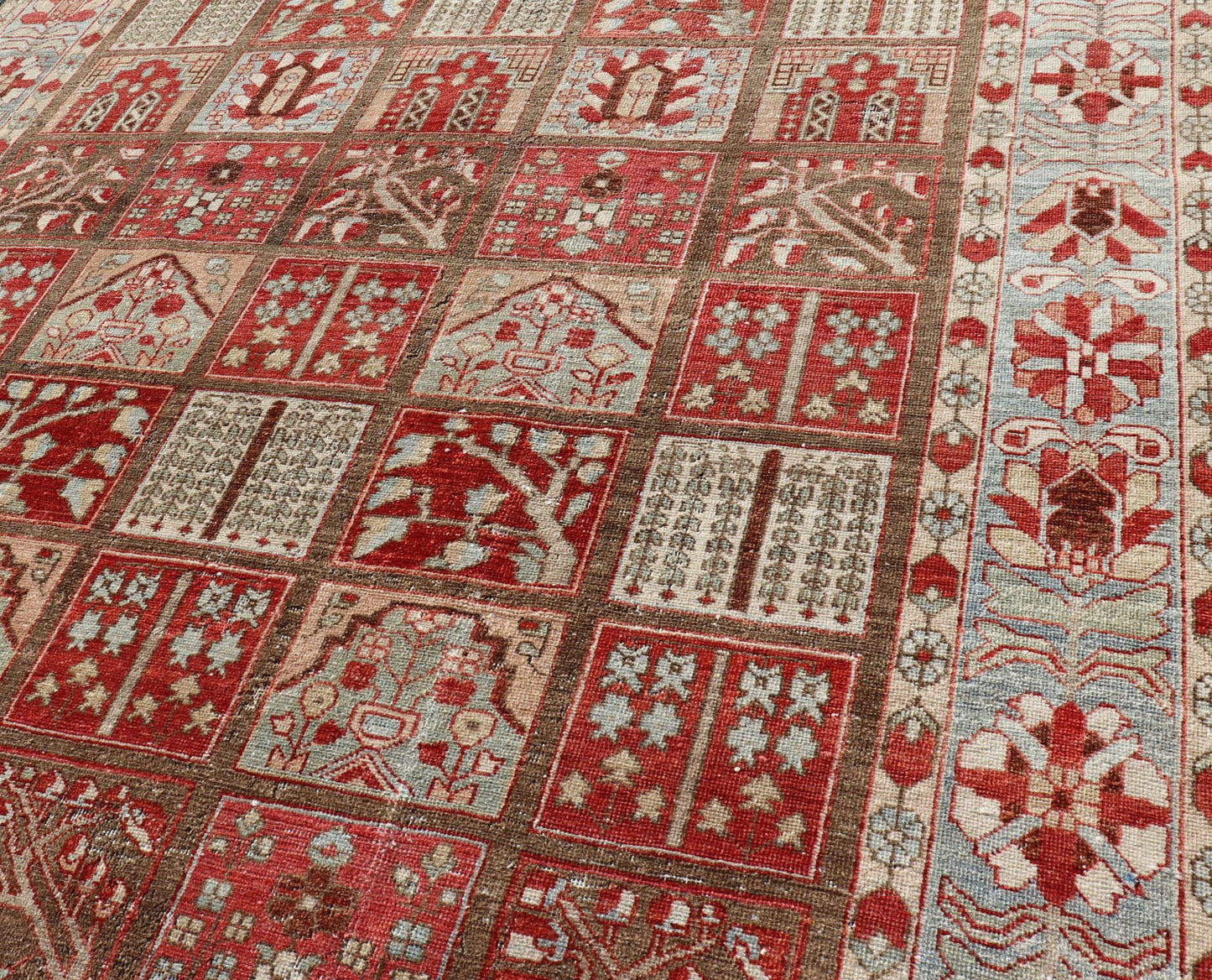 Measures: 7 x 10 Keivan Woven Arts - Beautiful and cheery colors of this garden design Persian Vintage carpet with colorful garden motifs, rug R20 - 0723, country of origin / type: Iran / Bakhtiari, circa mid - 20th century This Vintage Bakhtiari r... - Keivan Woven ArtsR20 - 0723 - 13060Rug