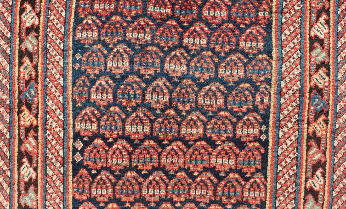 Antique Persian Kurdish Gallery Rug with All - Over Sub - Geometric Design Antique Kurdish Gallery Rug, Keivan Woven Arts / rug R20 - 0810, country of origin / type: Persian / Kurdish, circa Early - 20th Century. Measures: 4'2 x 10'2. - Keivan Woven ArtsR20 - 0810 - 13186