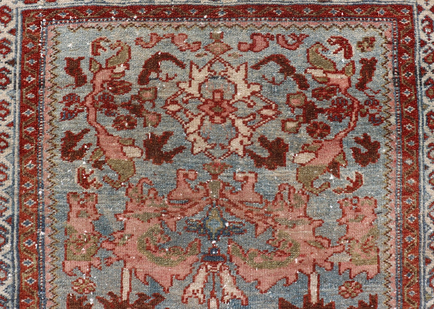 Antique Persian Malayer Rug with a Blue Field and Stylized Floral Design. Antique Persian Malayer rug with blue field and stylized floral design, rug/R20 - 0814, country of origin / type: Iran / Malayer, circa 1920. This antique Persian Malaye... - Keivan Woven ArtsR20 - 0814 - 13200Rug