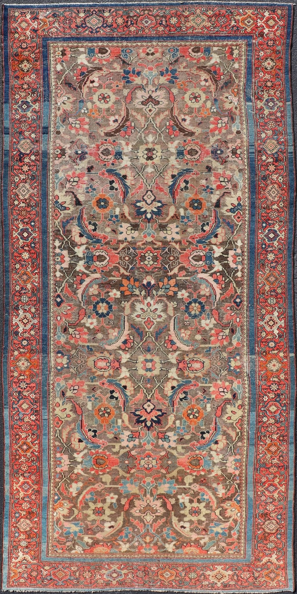 Colorful Antique Fine Persian Malayer Gallery Rug with All - Over Design Colorful Persian antique Malayer Persian rug with light brown, camel, blue, salmon, green and red with all - over design. Rug/R20 - 0901 This antique Persian Malayer rugs ... - Keivan Woven ArtsR20 - 0901 - 13604