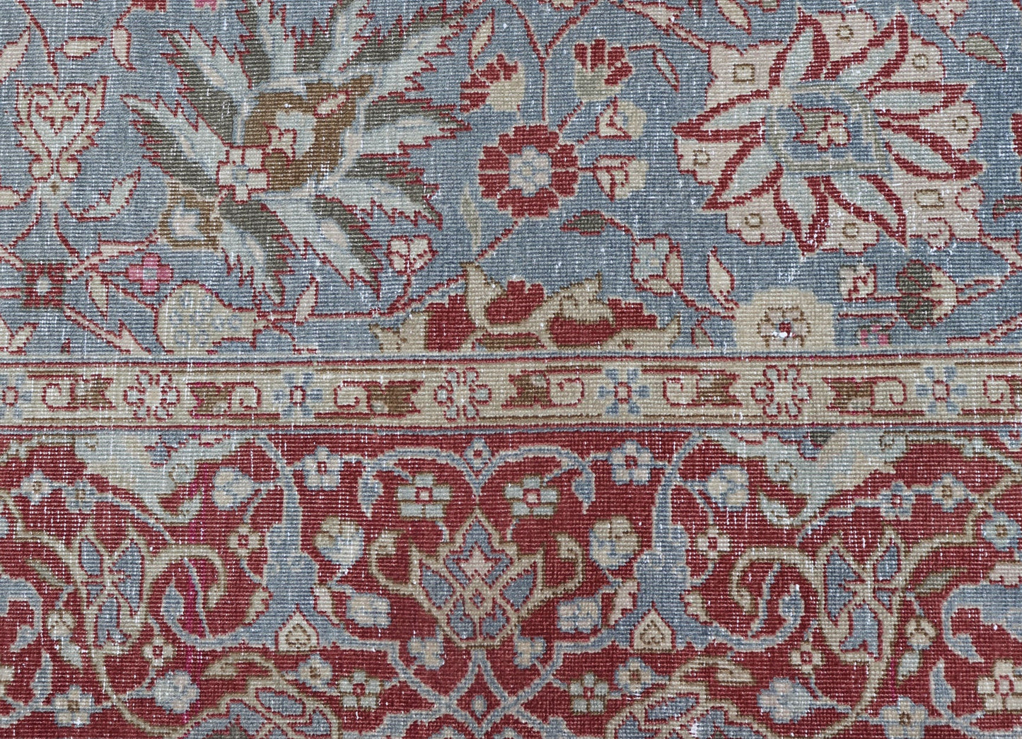 Very Large Antique Turkish Gallery Rug with All - Over Design in Light Blue. 8'8 x 24'5 Very Large gallery Floral Turkish carpet from Turkey, rug R20 - 1006, country of origin / type: Turkey / Oushak, circa 1930, Large Gallery Runner, Large Galley rug,... - Keivan Woven ArtsR20 - 1006 - 14106Rug