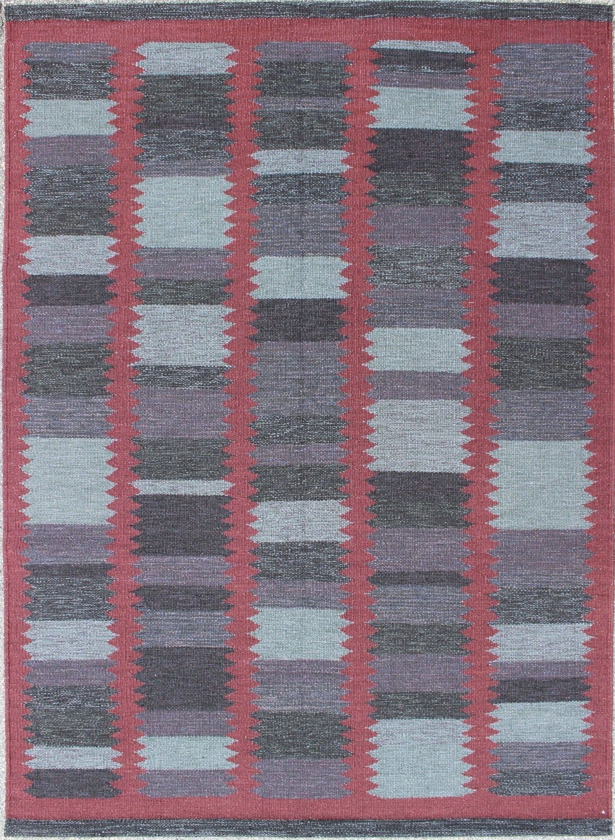 Modern Scandinavian Flat - Weave Design With Geometric Design by Keivan Woven Arts Measures: 6' x 9' This Scandinavian flat - weave patterned rug is inspired by the work of Swedish textile designers of the early to mid - 20th century. With a u... - Keivan Woven ArtsRJK - 113 - SHB - 017 - 06 - 8575