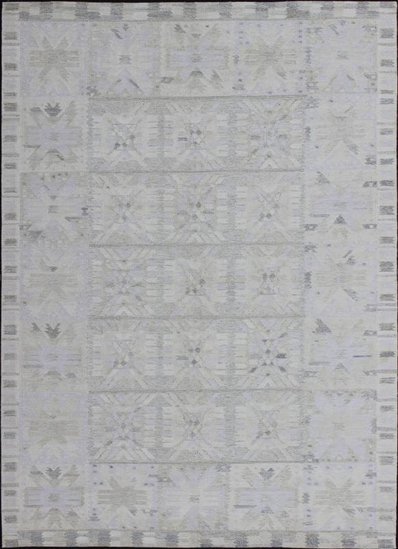 This Scandinavian Flat - Weave patterned rug is inspired by the work of Swedish textile designers of the early to mid - 20th Century. With a unique blend of historical and modern design, this dynamic and exciting composition is beautifully suited for conte... - Keivan Woven ArtsRJK - 14861 - SHB - 001 - 03 - 7373
