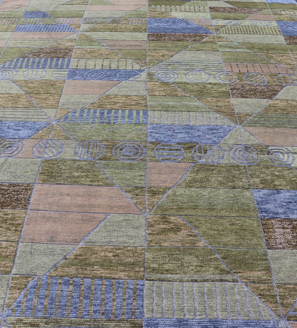 Large Piled Scandinavian Sub - Geometric Modern Rug by Keivan Woven Arts. Measures 10'1 x 14'0 Country of Origin: India; Type: Piled Scandinavian; Design: Sub - Geometric, All - Over, Modern Casual; Keivan Woven Arts: rug RJK - 2056 - A2658G; Large Pi... - Keivan Woven ArtsRJK - 2056 - A2658G - 17130