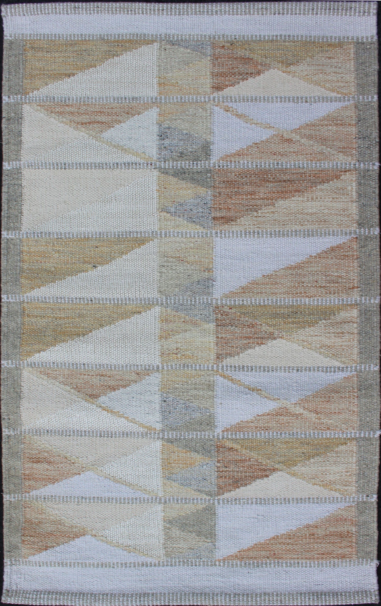 Keivan Woven Arts Scandinavian Flat - Weave Design Rug in Earthy Tones. Keivan Woven Arts / rug RJK - 23496 - SHB - 050 - 02, country of origin / type: India / Scandinavian flat - weave. Measures: 3'1 x 5'3 This Scandinavian flat - weave is inspired by the wo... - Keivan Woven ArtsRJK - 23496 - SHB - 050 - 02 - 13150
