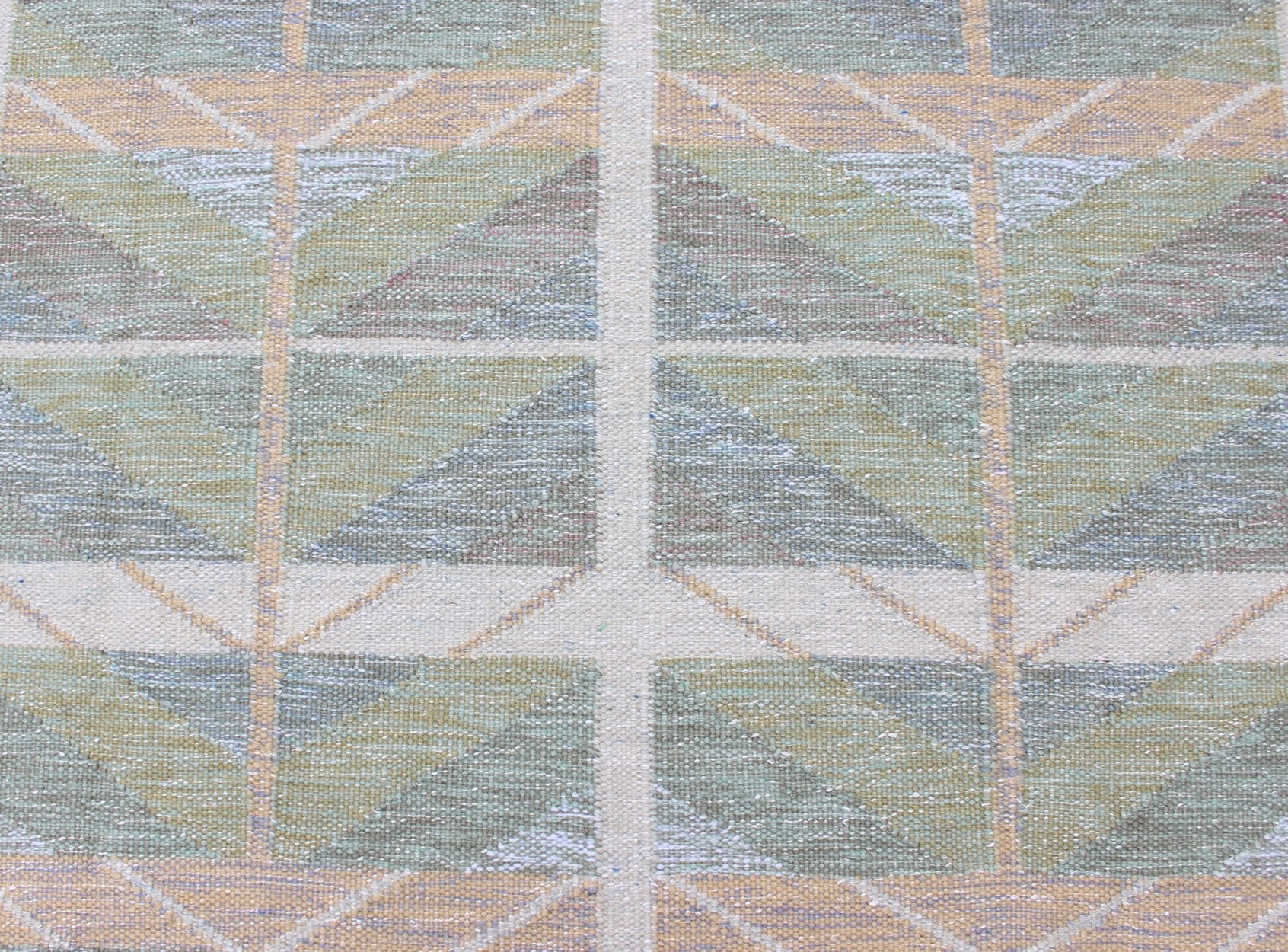 Keivan Woven Arts Scandinavian Flat - Weave Design Rug with Green, Gray, and Peach. Keivan Woven Arts / rug RJK - 24598, country of origin / type: India / Scandinavian flat - weave. Measures: 9'1 x 12'0 This Scandinavian flat - weave is inspired by the ... - Keivan Woven ArtsRJK - 24598 - SHB - 006 - 11 - 13907Rug