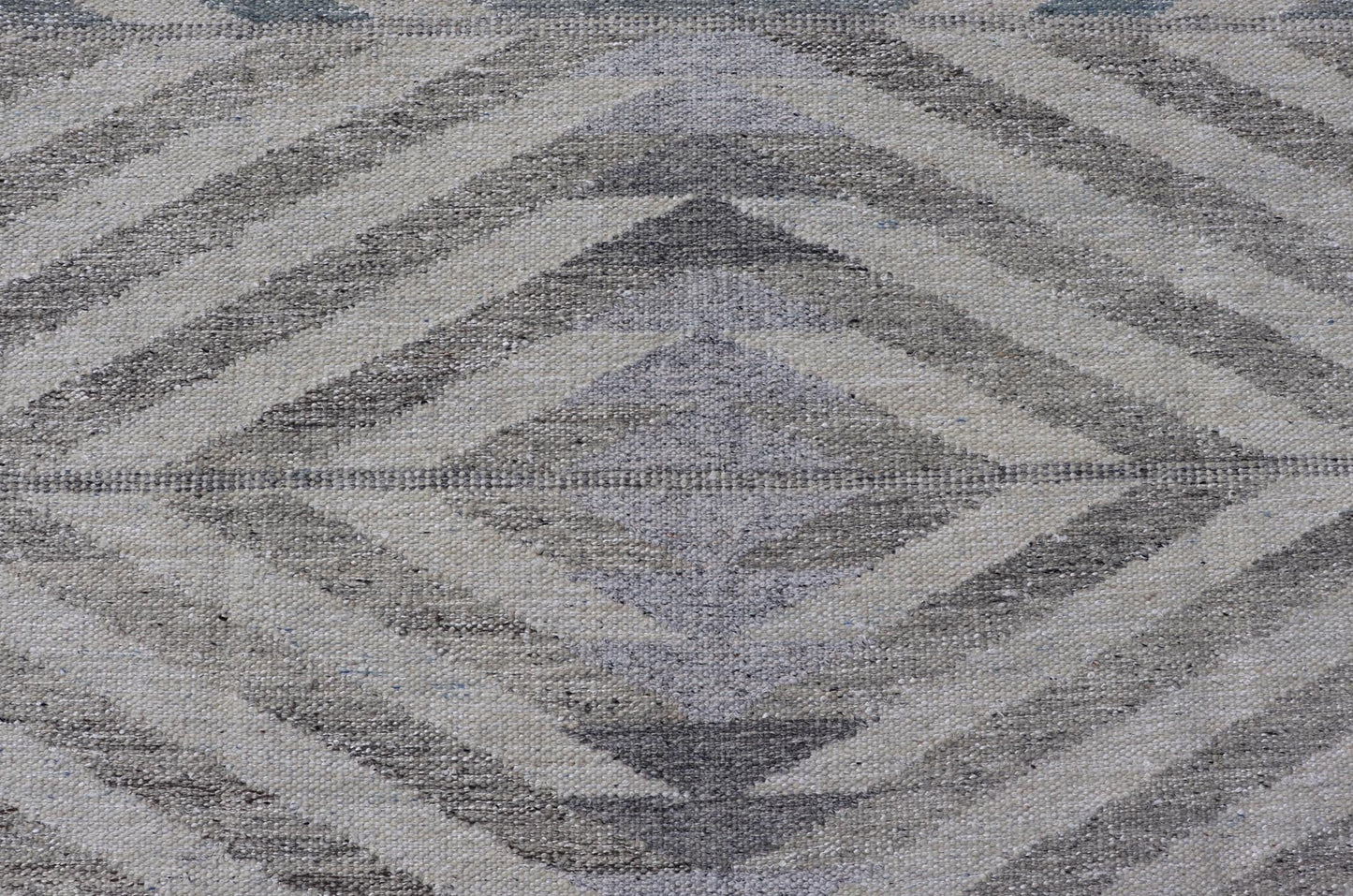 Modern Scandinavian Flat - Weave Reversible Rug With Large Diamond Design, Scandinavian rug, Swedish rug, Modern Scandinavian Flat - Weave Reversible Rug. Neutral colored Modern Scandinavian Flat - Weave Rug With Large Diamonds in silver, gray and blue. ... - Keivan Woven ArtsRJK - 24792 - SHB - 096 - 02 - 21529Rug