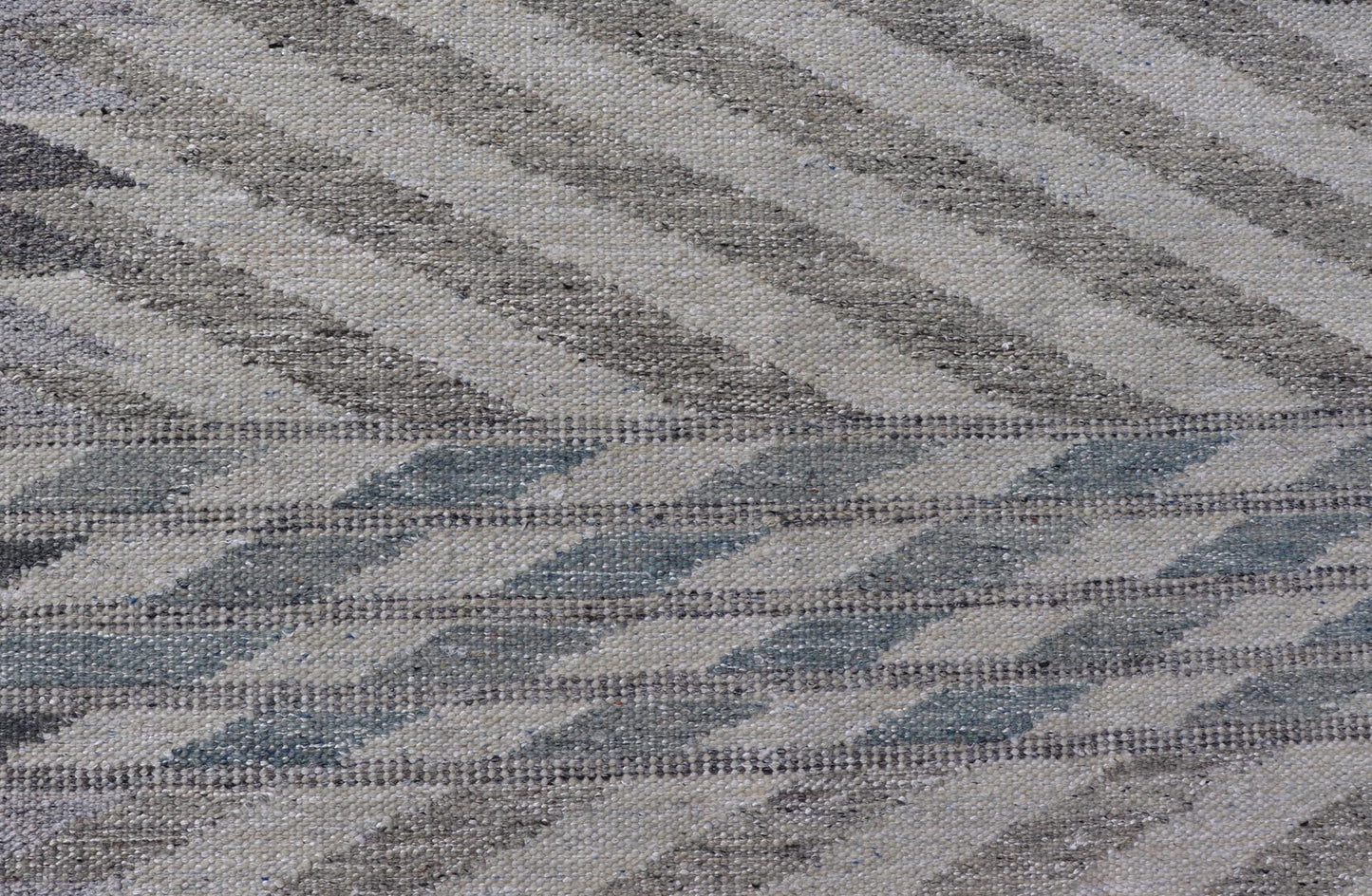 Modern Scandinavian Flat - Weave Reversible Rug With Large Diamond Design, Scandinavian rug, Swedish rug, Modern Scandinavian Flat - Weave Reversible Rug. Neutral colored Modern Scandinavian Flat - Weave Rug With Large Diamonds in silver, gray and blue. ... - Keivan Woven ArtsRJK - 24792 - SHB - 096 - 02 - 21529Rug