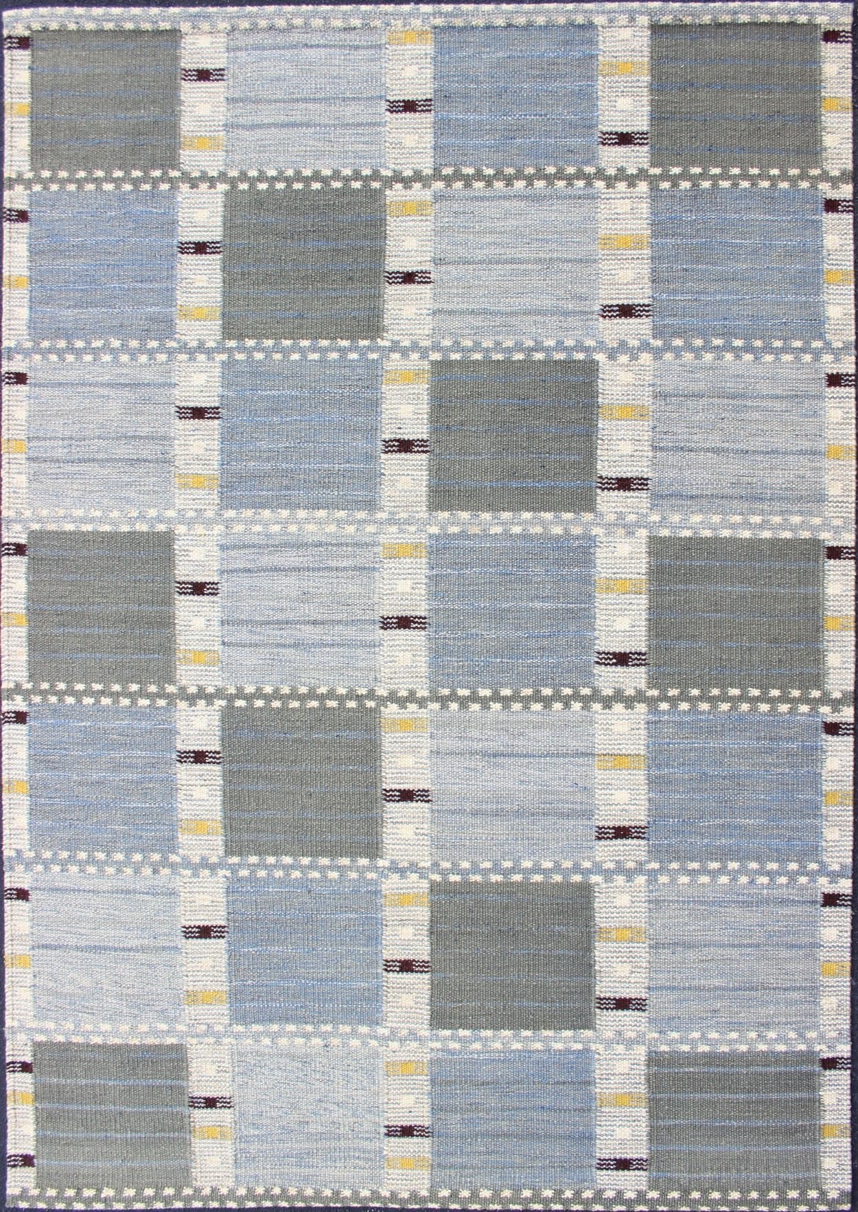 Keivan Woven Arts Modern Scandinavian Flat - Weave Design with Geometric Design. Keivan Woven Arts / rug RJK - 29594 - SHB - 022 - 02, country of origin / type: India / Scandinavian flat - weave. Measures: 6'1 x 8'11 This Scandinavian flat - weave style is ins... - Keivan Woven ArtsRJK - 29594 - SHB - 022 - 02 - 13608