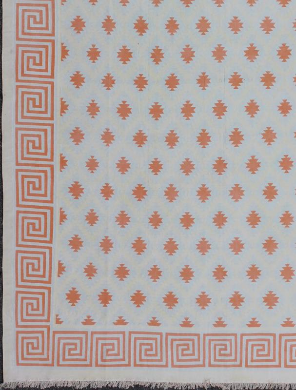 Large Vintage Cotton Designer Dhurrie, designer Cotton Dhurrie Large Vintage Rug. Keivan Woven Arts/ rug ROD - 4111, country of origin / type: India / Cotton Dhurrie, condition: Vintage in good condition Measures: 11'6 x 17'10 Acquired from... - Keivan Woven ArtsROD - 4111 - 7591Rug