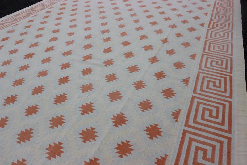 Large Vintage Cotton Designer Dhurrie, designer Cotton Dhurrie Large Vintage Rug. Keivan Woven Arts/ rug ROD - 4111, country of origin / type: India / Cotton Dhurrie, condition: Vintage in good condition Measures: 11'6 x 17'10 Acquired from... - Keivan Woven ArtsROD - 4111 - 7591Rug