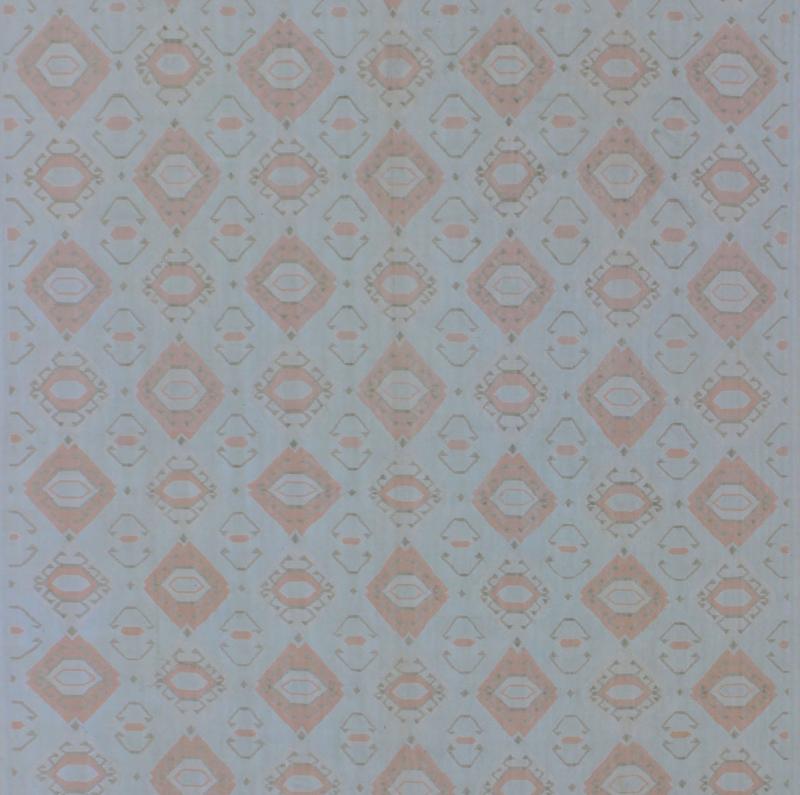 Large Vintage Cotton Dhurrie with Pastel Colors. Keivan Woven Arts / rug ROD - 4234, country of origin / type: India / Dhurrie, circa 1970 Woven during the mid - 20th Century, this designer flat - woven Indian cotton dhurrie is adorned with a diamond ... - Keivan Woven ArtsROD - 4234 - 7595Rug