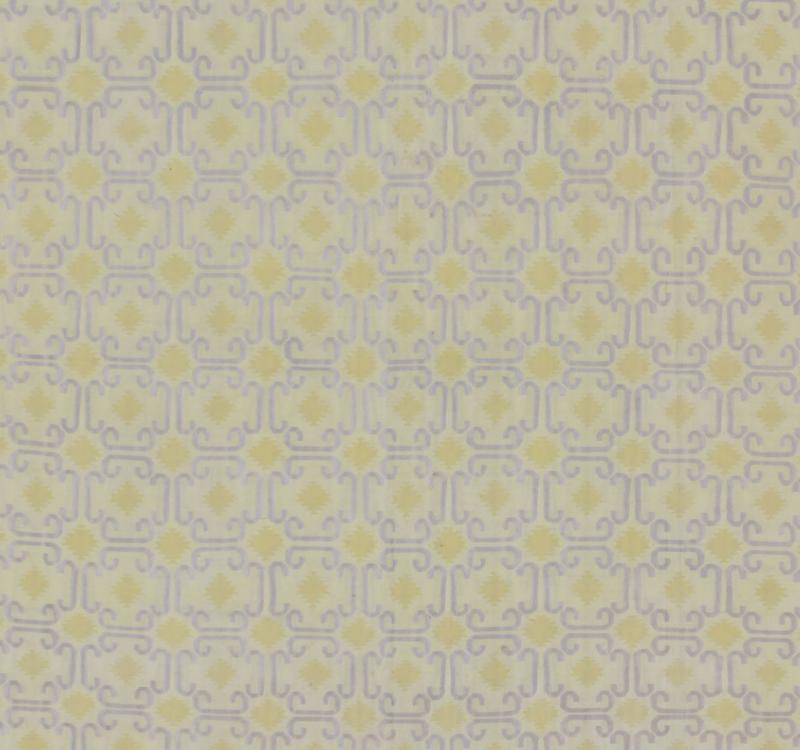 Large Vintage Indian Cotton Dhurrie Rug in Buttery Yellow and Light Lavender. Keivan Woven Arts / rug ROD - 4472, country of origin / type: India / Dhurrie, circa 1970 Measures: 11'8 x 17'6. Woven during the mid - 20th Century, this designer flat - wo... - Keivan Woven ArtsROD - 4472 - 7607Rug