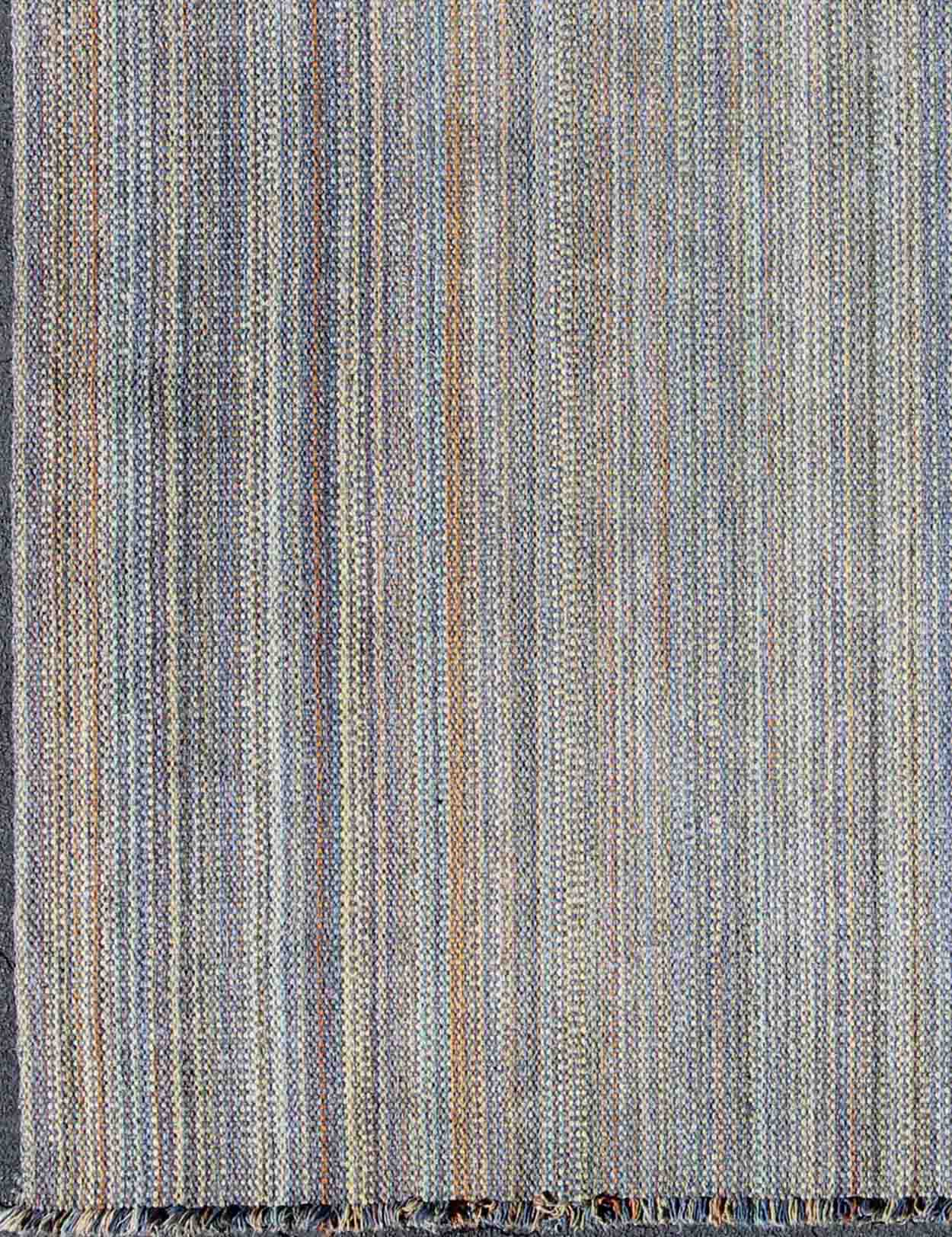 Large Vintage American Rug Braided in Multi - Colored. Measures: 8'5 x 11'2 This large American braided rug features a unique color palette coupled with a fine demonstration of American weaving. The tones of each stripe come together to p... - Keivan Woven ArtsS12 - 0708 - 3329Rug