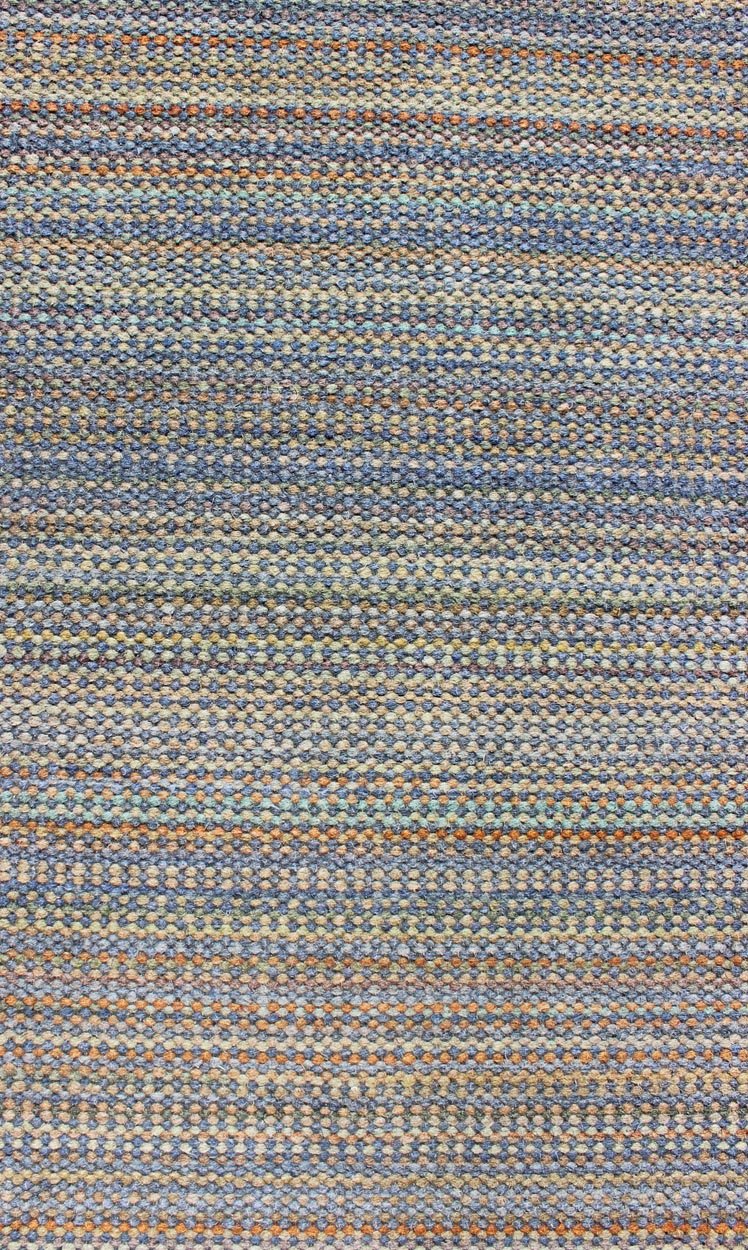 Large Vintage American Rug Braided in Multi - Colored. Measures: 8'5 x 11'2 This large American braided rug features a unique color palette coupled with a fine demonstration of American weaving. The tones of each stripe come together to p... - Keivan Woven ArtsS12 - 0708 - 3329Rug