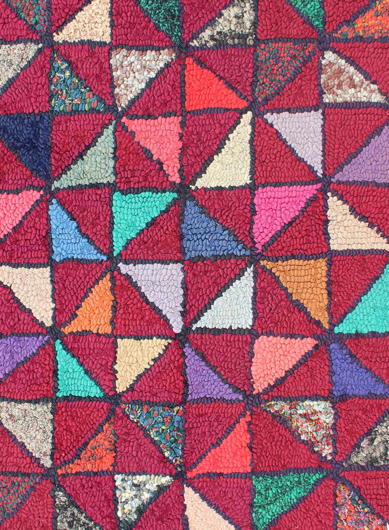 Checkerboard Vintage American Hooked Rug With Geometric Designs. checkerboard vintage American hooked rug with geometric designs, rug S12 - 0909, country of origin / type: United States / Hooked, circa 1940 Ingenious in style, color and compos... - Keivan Woven ArtsS12 - 0909 - 3666Rug