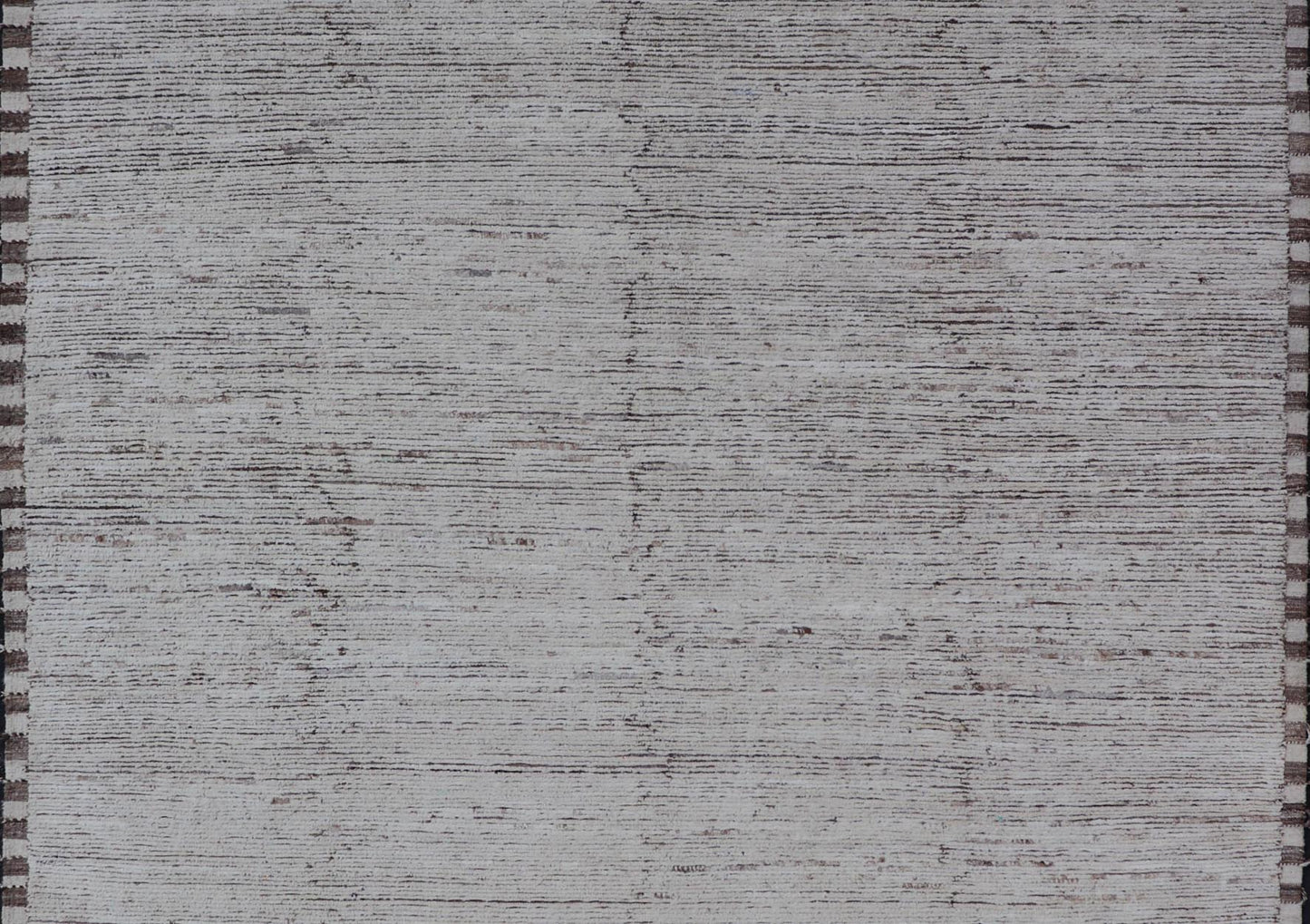 Minimalist Modern with Solid Off White Background in Textures Wool. As part of our modern casual collection, this distressed modern rug with Solid design is inspired by Moroccan rugs. The textured pile is white and off white wool and underneath the ... - Keivan Woven ArtsSNK - 1359 - 21505Rug