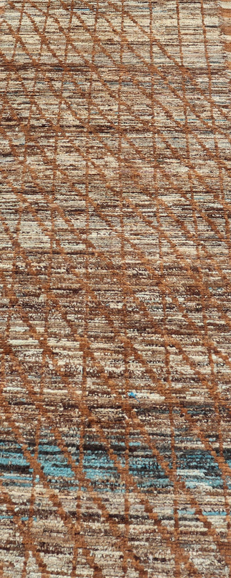 Keivan Woven Arts Moroccan Style Distressed Modern Runner. Keivan Woven Arts; rug SNK - 1704, country of origin / type: Afghanistan / Modern Casual, circa early - 21th century. Measures: 3'1 x 9'7 This modern casual tribal rug has been hand - knotted ... - Keivan Woven ArtsSNK - 1704 - 27664Rug