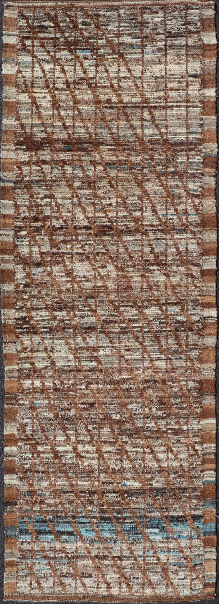 Keivan Woven Arts Moroccan Style Distressed Modern Runner. Keivan Woven Arts; rug SNK - 1704, country of origin / type: Afghanistan / Modern Casual, circa early - 21th century. Measures: 3'1 x 9'7 This modern casual tribal rug has been hand - knotted ... - Keivan Woven ArtsSNK - 1704 - 27664Rug