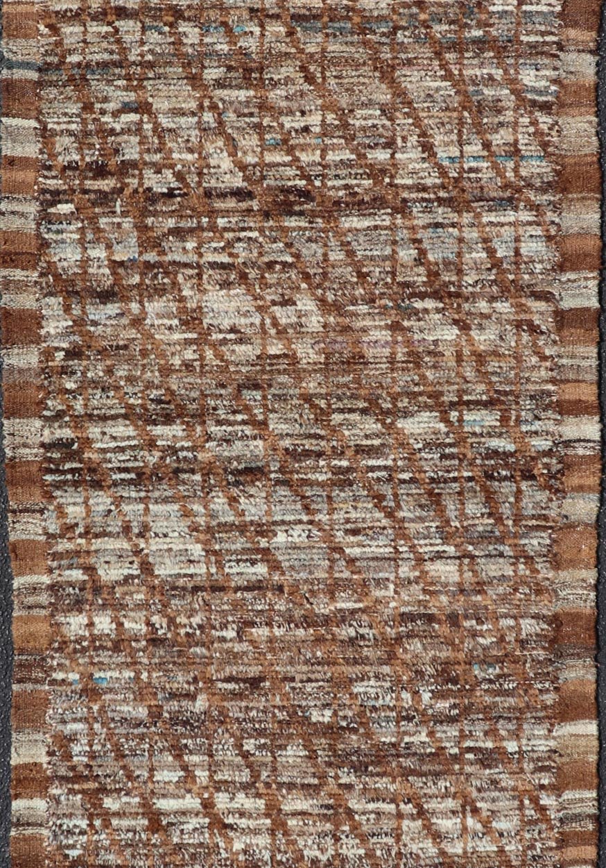 Keivan Woven Arts Moroccan Style Distressed Modern Runner. Keivan Woven Arts; rug SNK - 1704, country of origin / type: Afghanistan / Modern Casual, circa early - 21th century. Measures: 3'1 x 9'7 This modern casual tribal rug has been hand - knotted ... - Keivan Woven ArtsSNK - 1704 - 27664Rug