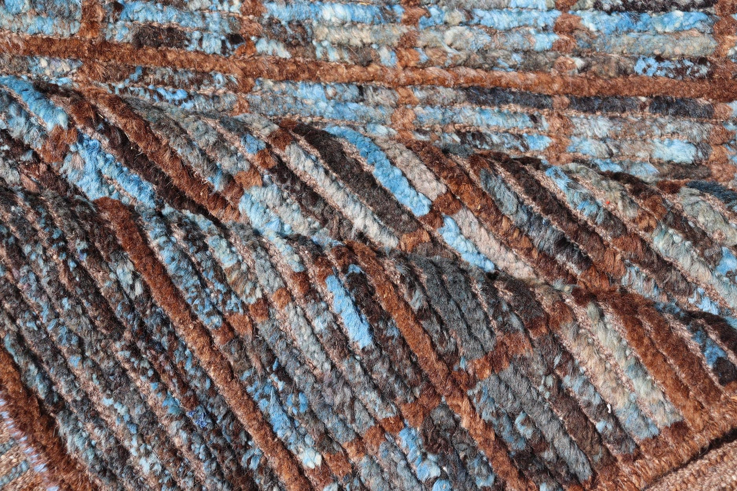 Keivan Woven Arts Modern runner in distressed Moroccan Squared design with Blue Measures: 2'9 x 9'8 Keivan Woven Arts Modern Casual Afghan Tribal Runner. Keivan Woven Arts/ rug SNK - 1840 Country of Origin: Afghanistan Type: Modern Casual ... - Keivan Woven ArtsSNK - 1840 - 27670Rug