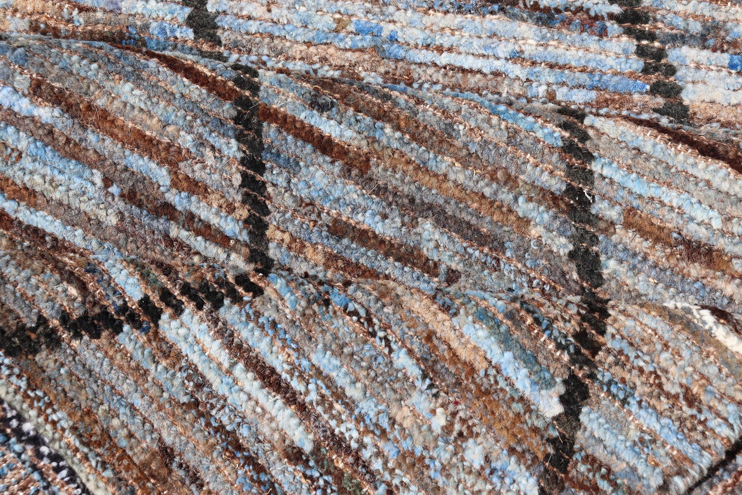 Modern Runner in All - Over Tribal Design in Charcoal, Sky Blue, Blue and Cream. rug SNK - 2269, Keivan Woven Arts country of origin / type: Afghanistan / Modern, condition: new. Measures: 3'0 x 15'8 This runner features a tribal modern design and l... - Keivan Woven ArtsSNK - 2269 - 24306Rug