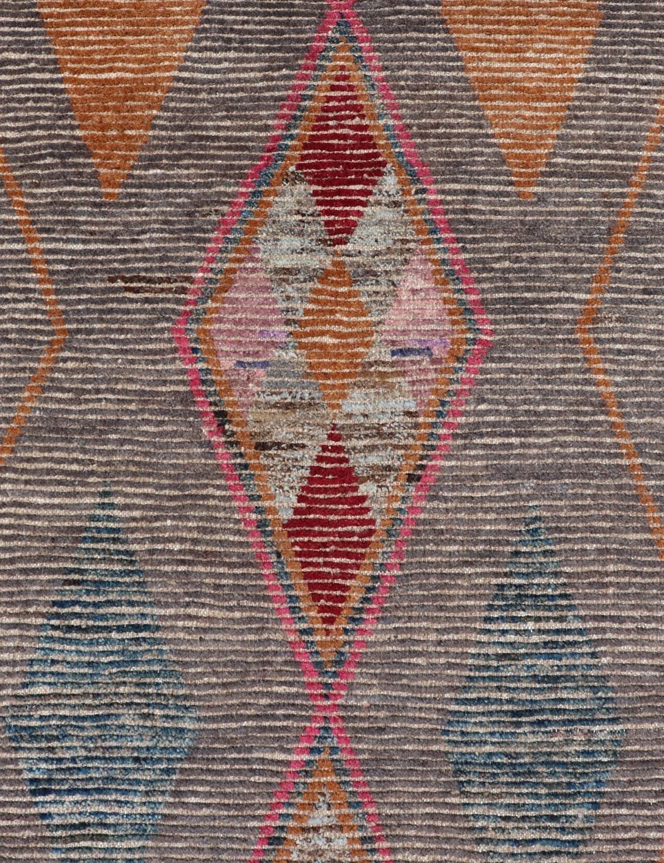 All - Over Modern Tribal Design on a Grey Background with Medallions With Red. Keivan Woven Arts/ rug SNK - 2271, country of origin / type: Afghanistan / Piled, condition: new Measures: 3'4 x 15'11 This runner features a modern all - over modern desig... - Keivan Woven ArtsSNK - 2271 - 24312