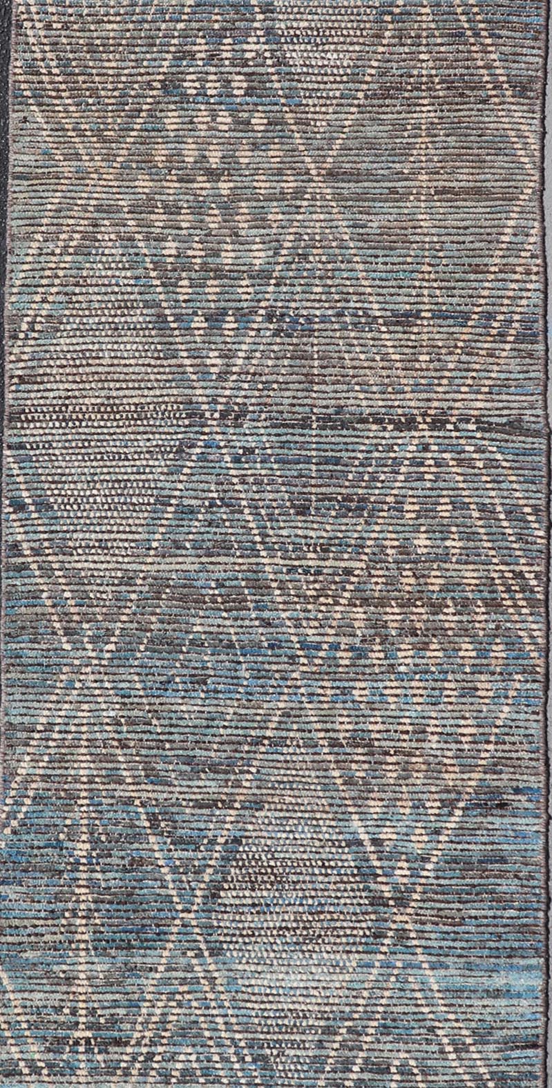 Keivan Woven Arts Modern long Runner in All - Over Tribal Design Keivan Woven Arts Modern Long distressed Moroccan Runner in All - Over Tribal Design Measures: 3'3 x 15'11 Keivan Woven Arts Modern Runner in All - Over Tribal Design. rug... - Keivan Woven ArtsSNK - 3809 - 27676Rug