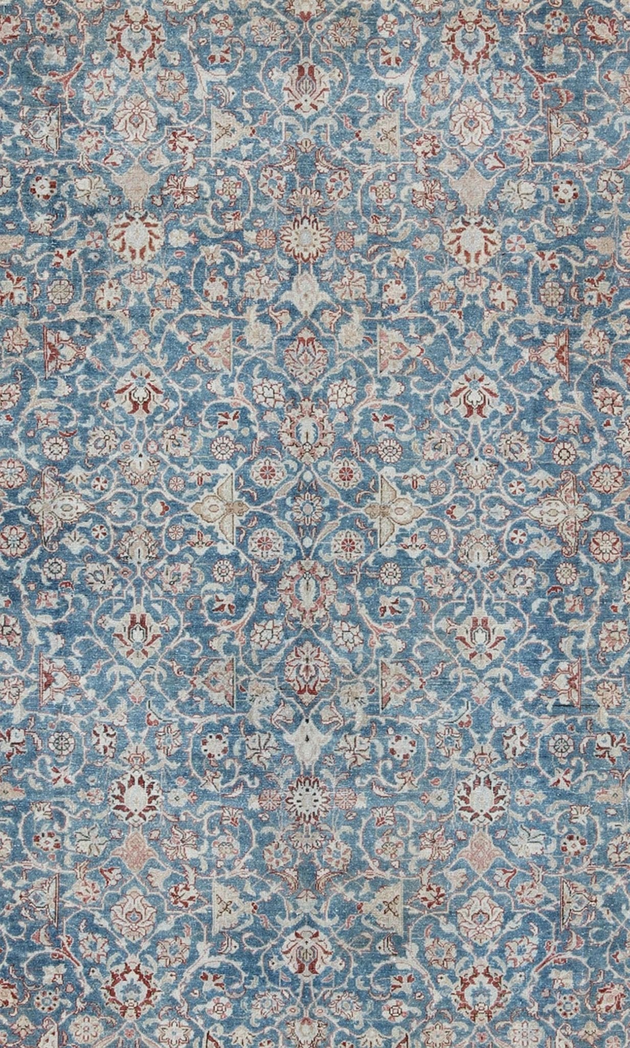 Blue and gray antique Persian Malayer rug with all - over design and ornate borders, rug sus - 1803 - 93, country of origin / type: Iran / Malayer, circa 1910 This antique Persian Malayer rug was handwoven in the early 20th century (circa 1910) and be... - Keivan Woven ArtsSUS - 1803 - 93 - 9615Rug