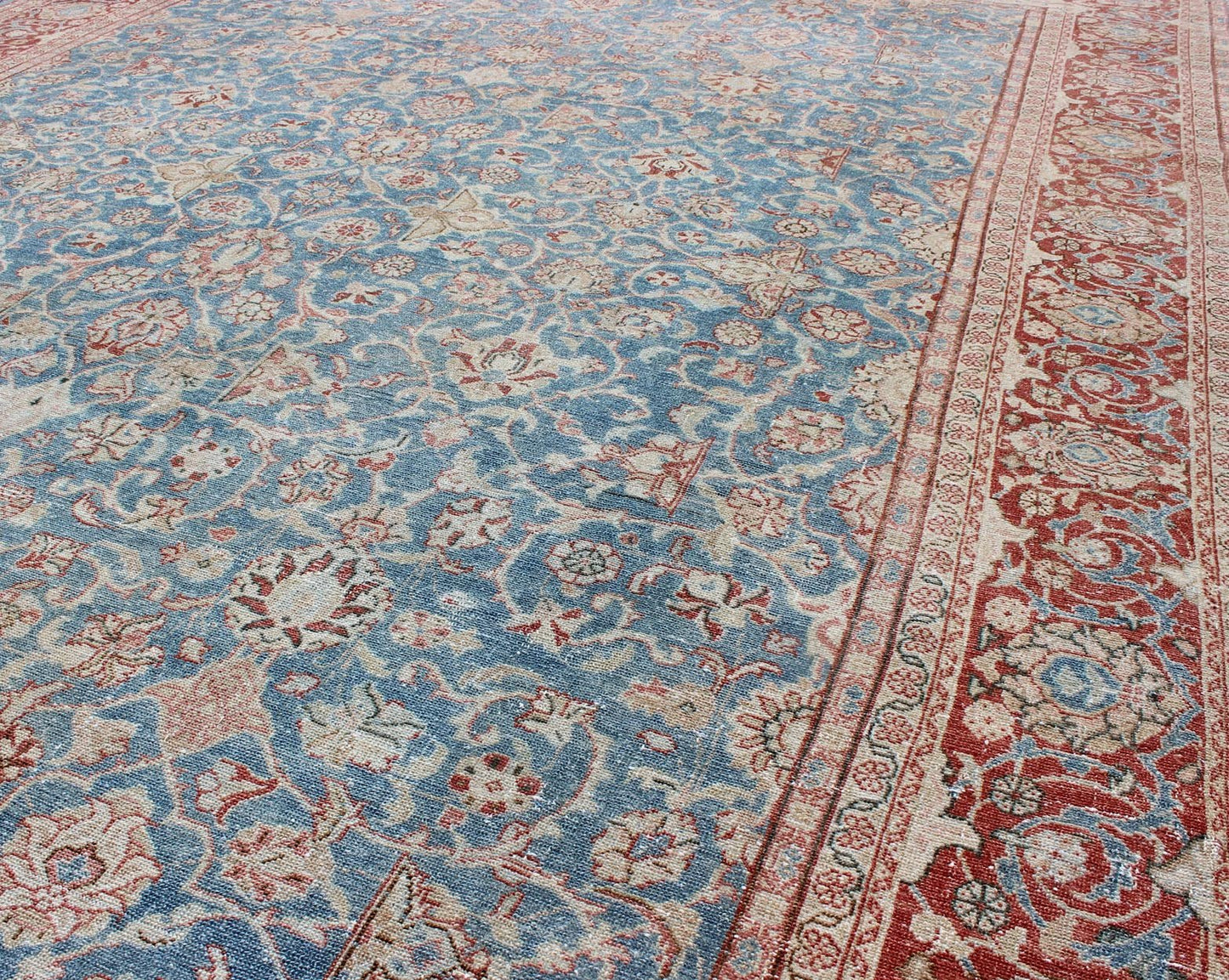 Blue and gray antique Persian Malayer rug with all - over design and ornate borders, rug sus - 1803 - 93, country of origin / type: Iran / Malayer, circa 1910 This antique Persian Malayer rug was handwoven in the early 20th century (circa 1910) and be... - Keivan Woven ArtsSUS - 1803 - 93 - 9615Rug