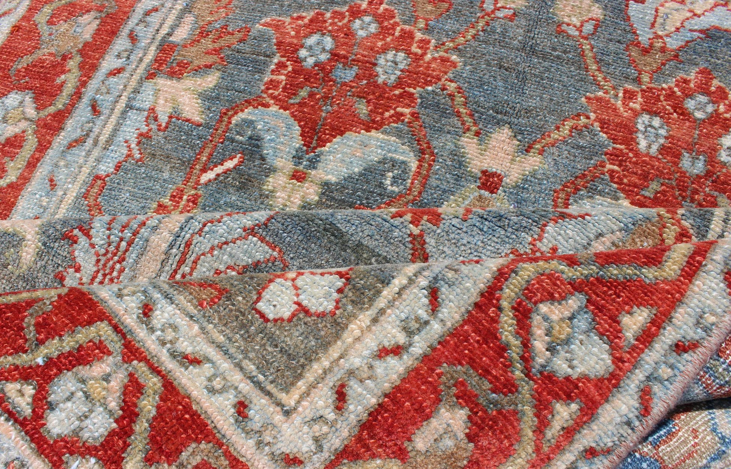Hamedan Persian antique runner with blue and red geometric motifs, rug sus - 1807 - 227, country of origin / type: Iran / Hamedan, circa 1920 This antique Persian Hamedan gallery rug (circa early 20th century) features a unique blend of colors and a... - Keivan Woven ArtsSUS - 1807 - 227 - 10124Rug