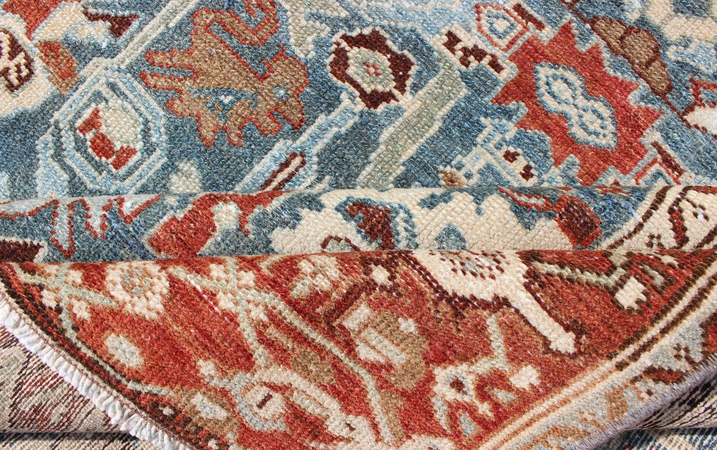 Colorful Antique Persian Malayer Rug With Expansive Blossom All - Over Design Red and blue floral design Persian Antique Malayer rug, Keivan Woven Arts / rug sus - 1807 - 243, country of origin / type: Iran / Malayer, circa 1920. This beautiful... - Keivan Woven ArtsSUS - 1807 - 243 - 10213Rug
