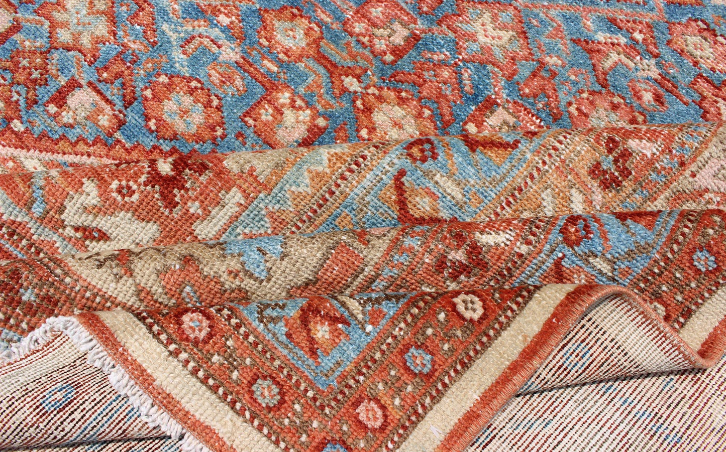 Blue Colored Large Antique Persian Malayer Rug with All - Over Design kwarugs Colorful antique Persian Malayer rug with all - over design in rust and blue. Keivan Woven Arts / rug sus - 1807 - 276, country of origin / type: Iran / Malayer, circa 1910. ... - Keivan Woven ArtsSUS - 1807 - 276 - 10147Rug