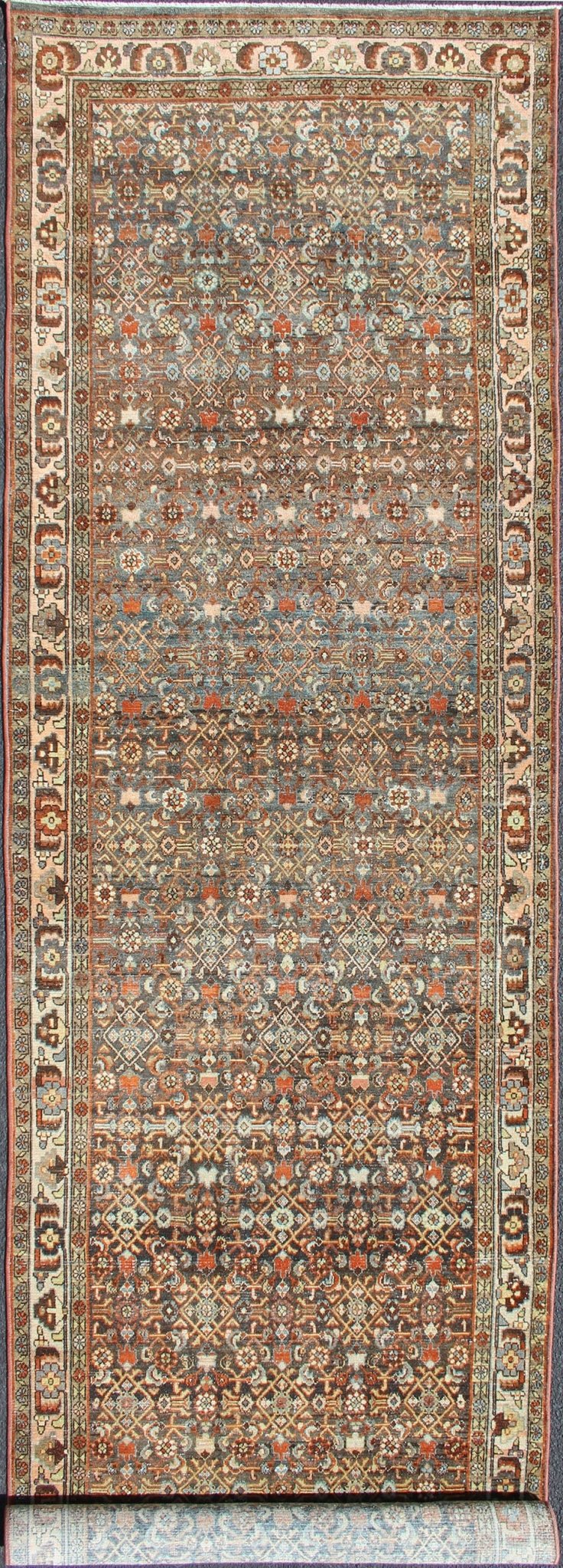 Antique Hand Knotted Malayer Long Runner With All - Over Geometric Herati Design Long Persian Runner with Geometric Motifs, Keivan Woven Arts / rug SUS - 1908 - 212, country of origin / type: Iran / Malayer, circa 1920 This long antique Persian... - Keivan Woven ArtsSUS - 1908 - 212 - 11533Rug