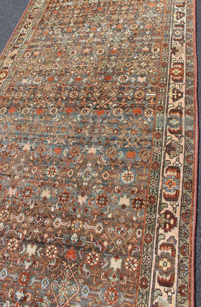 Antique Hand Knotted Malayer Long Runner With All - Over Geometric Herati Design Long Persian Runner with Geometric Motifs, Keivan Woven Arts / rug SUS - 1908 - 212, country of origin / type: Iran / Malayer, circa 1920 This long antique Persian... - Keivan Woven ArtsSUS - 1908 - 212 - 11533Rug