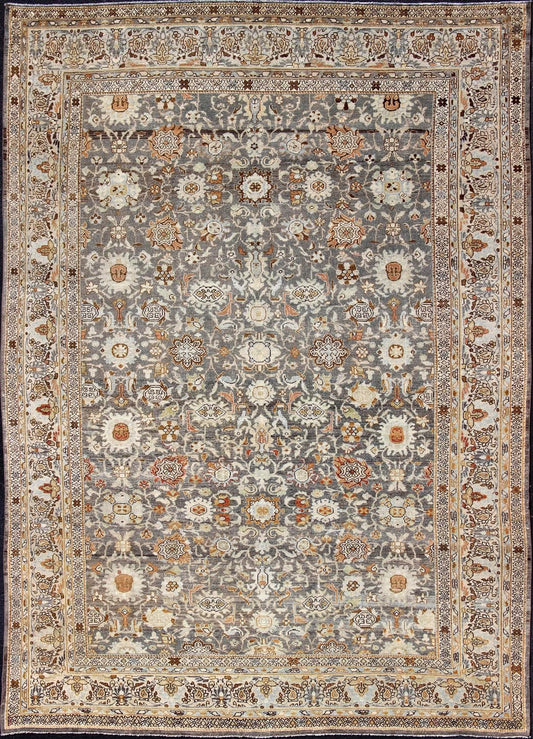 Large All - Over Gray and Orange Persian Malayer Rug with All - Over Floral Design Grey tones antique Malayer rug from Persia with floral design, rug SUS - 2002 - 715, country of origin / type: Iran / Malayer, circa 1920. This beautiful antique ... - Keivan Woven ArtsSUS - 2002 - 715 - 12705Rug