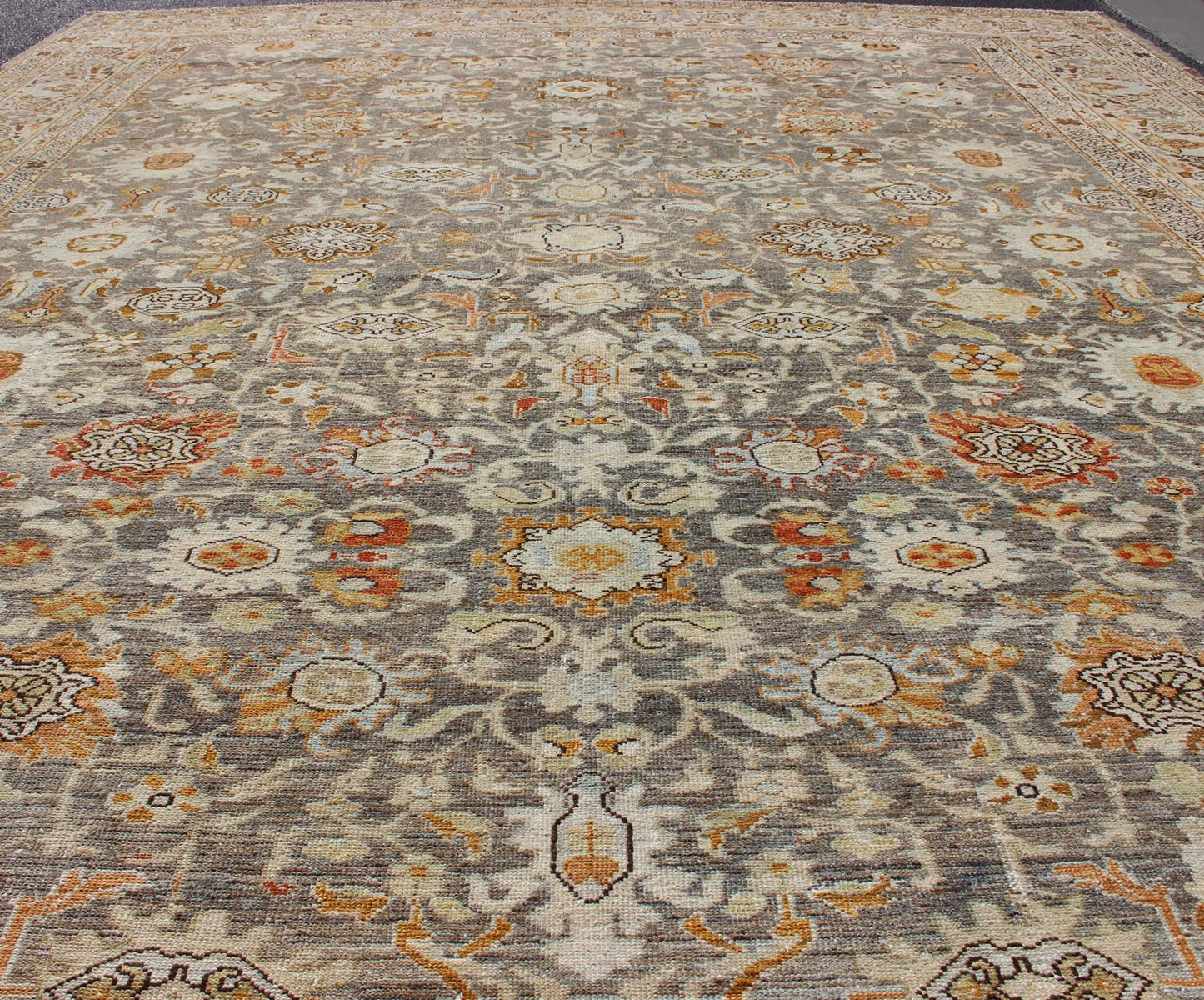 Large All - Over Gray and Orange Persian Malayer Rug with All - Over Floral Design Grey tones antique Malayer rug from Persia with floral design, rug SUS - 2002 - 715, country of origin / type: Iran / Malayer, circa 1920. This beautiful antique ... - Keivan Woven ArtsSUS - 2002 - 715 - 12705Rug