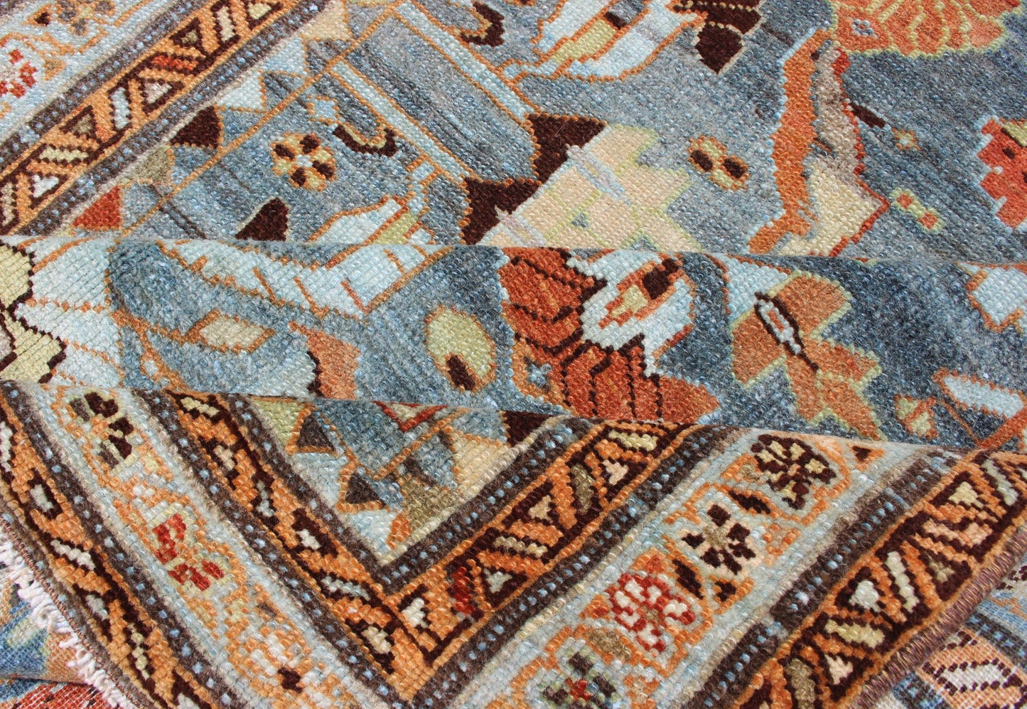 Antique Persian Malayer Rug with A Blue Field and Stylized Floral Design Antique Persian Malayer rug with blue field and stylized floral design, rug SUS - 2007 - 218, country of origin / type: Iran / Malayer, circa 1930 This antique Persian M... - Keivan Woven ArtsSUS - 2007 - 218 - 13040Rug
