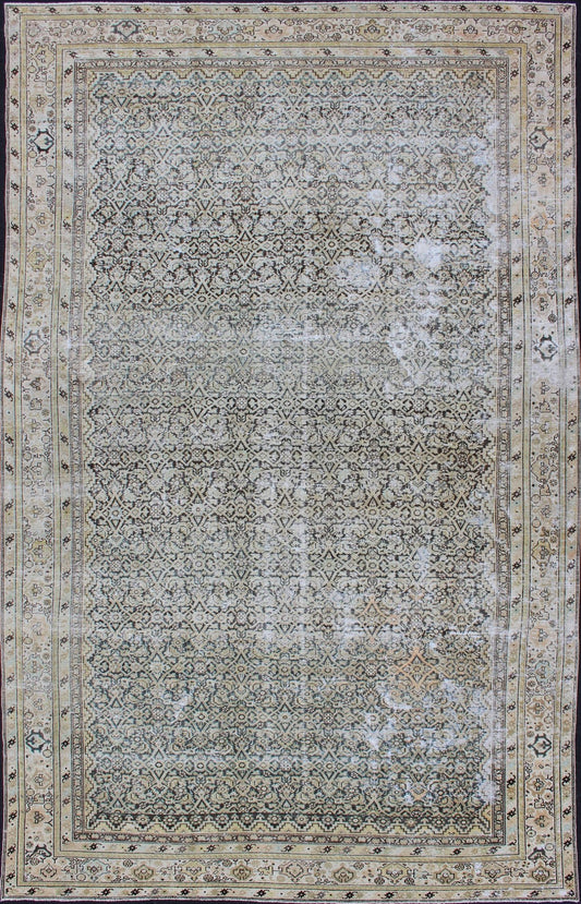 Large Persian Malayer Rug with All - Over Geometric Design in Gray and Earth Tones Malayer Antique Rug from Persia with Small - Scale Geometrics, rug SUS - 2007 - 373, country of origin / type: Iran / Malayer, circa 1920. This antique Malayer car... - Keivan Woven ArtsSUS - 2007 - 373 - 13052Rug
