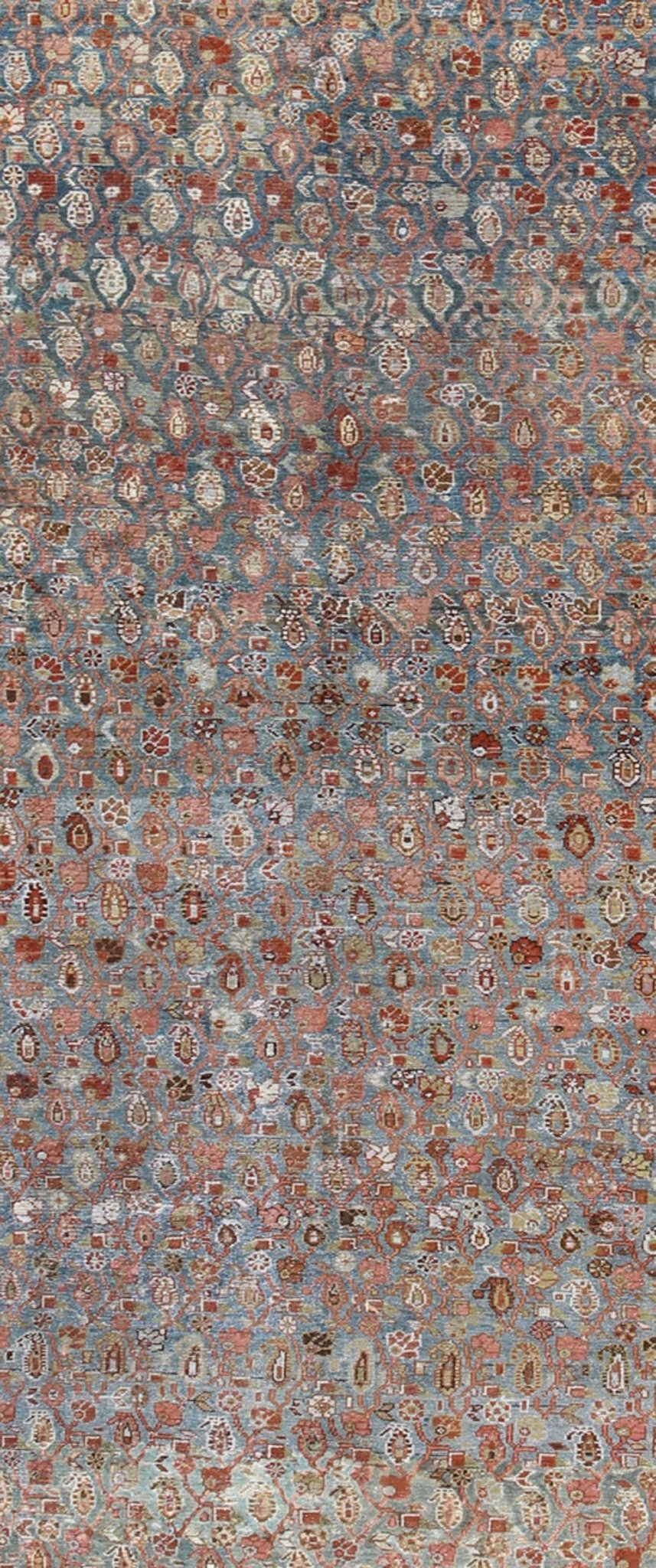 Red and Blue Antique Persian Malayer Rug with All - Over Design and Ornate Borders, rug sus - 4704, country of origin / type: Iran / Malayer, circa 1910 This antique Persian Malayer rug was handwoven in the early 20th century (circa 1910) and bears ... - Keivan Woven ArtsSUS - 4704 - 9136Rug