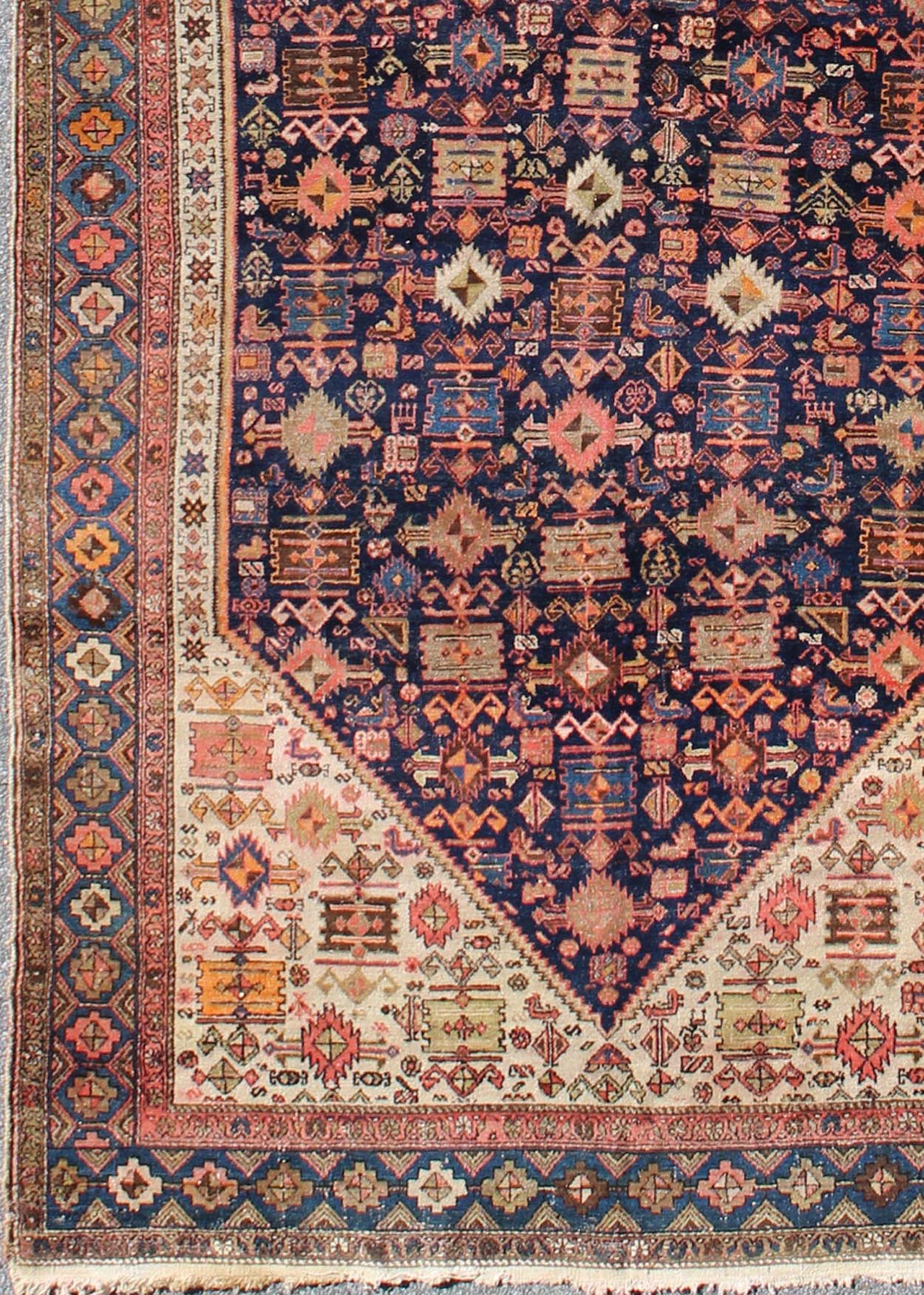 Navy Blue Antique Persian Malayer Antique Rug with All - Over Sub - Geometric Design kwarugs Navy blue antique Persian Malayer antique rug with all - over sub - geometric design, rug tra - 170901, country of origin / type: Iran / Malayer, circa 1910 ... - Keivan Woven ArtsTRA - 170901 - 8735Rug
