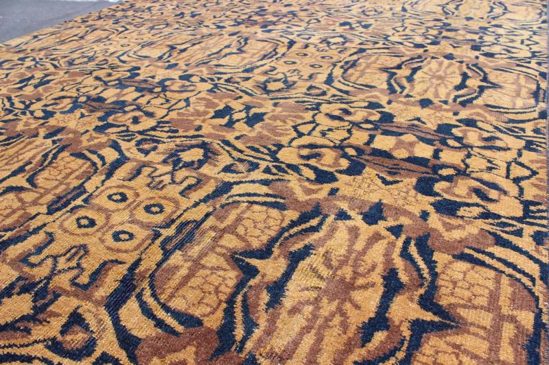 Vintage Mid - Century Modern Style in Navy, Camel, Caramel, Coffee & Golden Colors. Mid - Century Rug, Vintage Modern design Rug in Navy, Gold, Camel, Coffee, mocha and caramel Colors. Rug/TU - MTU - 3498. This Mid - Century Modern style rug feat... - Keivan Woven ArtsTU - MTU - 3498 - 7229Rug