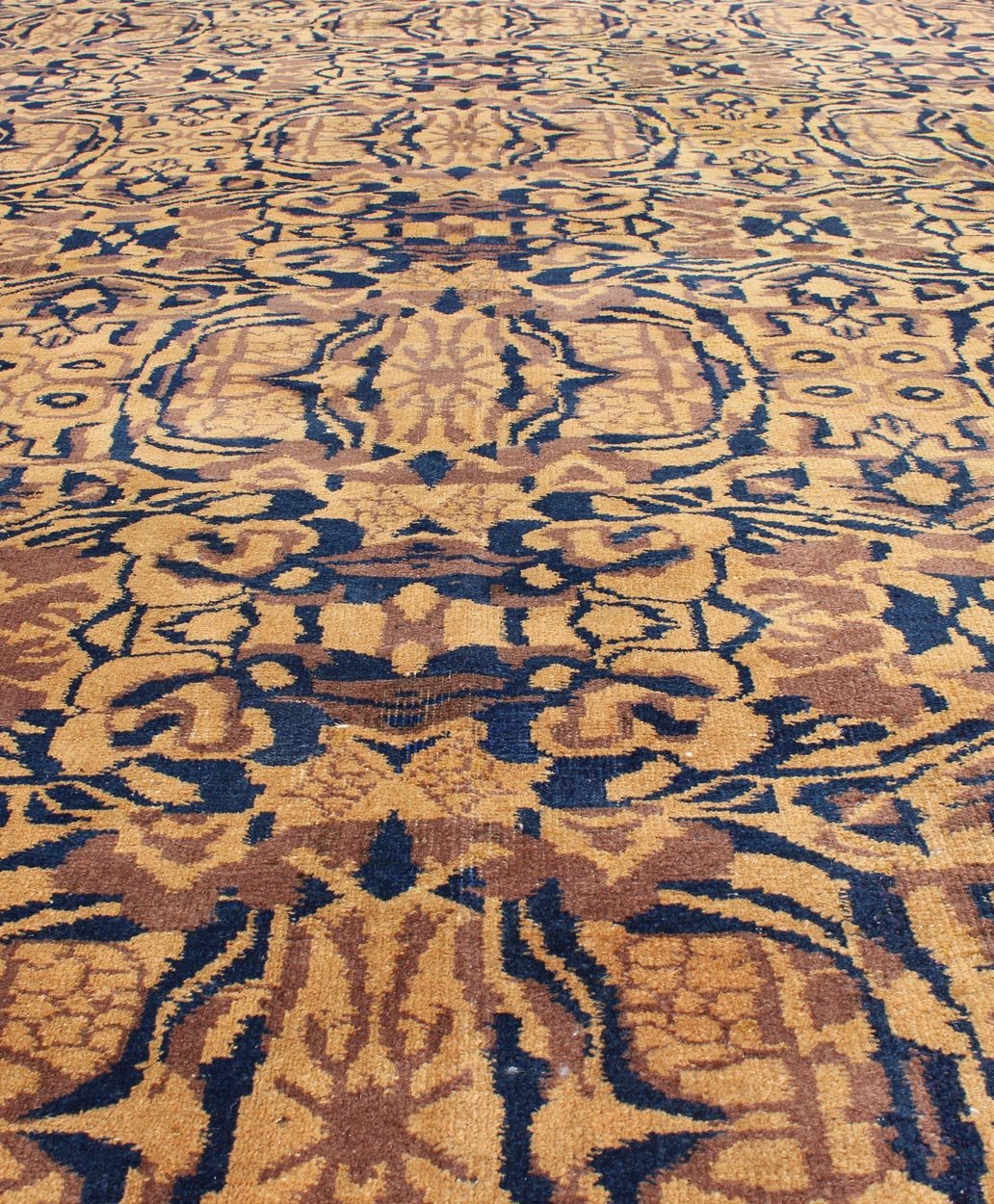 Vintage Mid - Century Modern Style in Navy, Camel, Caramel, Coffee & Golden Colors. Mid - Century Rug, Vintage Modern design Rug in Navy, Gold, Camel, Coffee, mocha and caramel Colors. Rug/TU - MTU - 3498. This Mid - Century Modern style rug feat... - Keivan Woven ArtsTU - MTU - 3498 - 7229Rug