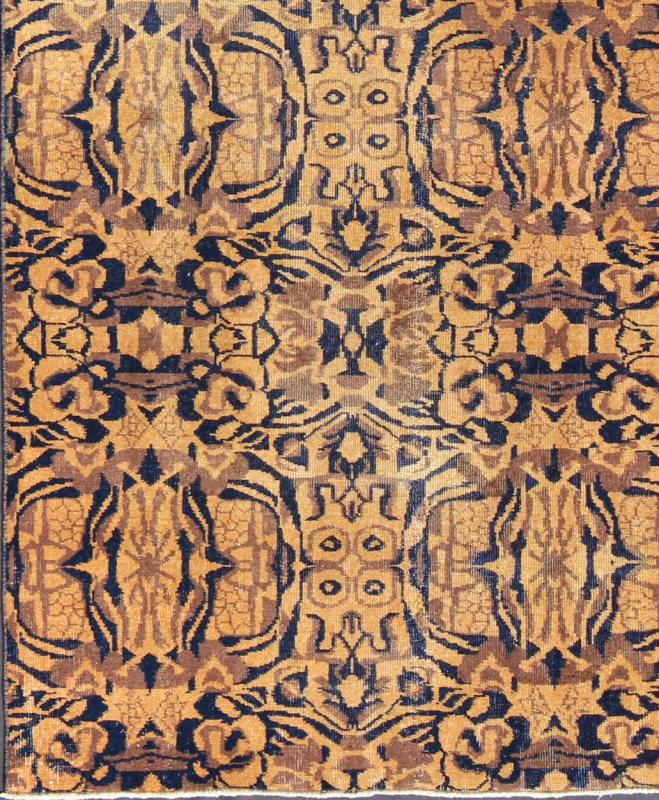 Vintage Mid - Century Modern Style in Navy, Camel, Caramel, Coffee & Golden Colors. Mid - Century Rug, Vintage Modern design Rug in Navy, Gold, Camel, Coffee, mocha and caramel Colors. Rug/TU - MTU - 3498. This Mid - Century Modern style rug feat... - Keivan Woven ArtsTU - MTU - 3498 - 7229Rug