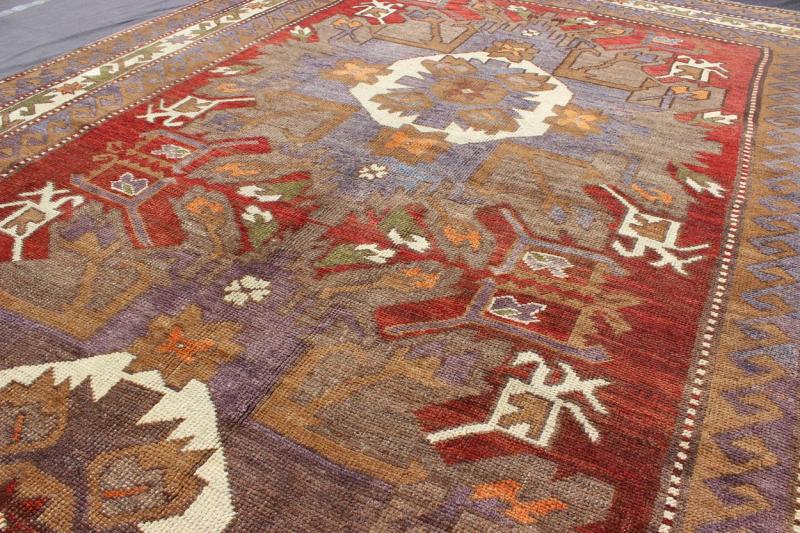 Large Turkish Vintage Oushak Rug with Medallions in Red, Taupe, Olive and Gray Measures: 7'8'' x 10'3''. This vintage Turkish Oushak gallery rug (circa mid - 20th century) features a unique blend of colors and an intricately beautiful design. T... - Keivan Woven ArtsTU - MTU - 4625 - 7735Rug
