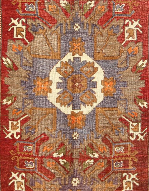 Large Turkish Vintage Oushak Rug with Medallions in Red, Taupe, Olive and Gray Measures: 7'8'' x 10'3''. This vintage Turkish Oushak gallery rug (circa mid - 20th century) features a unique blend of colors and an intricately beautiful design. T... - Keivan Woven ArtsTU - MTU - 4625 - 7735Rug