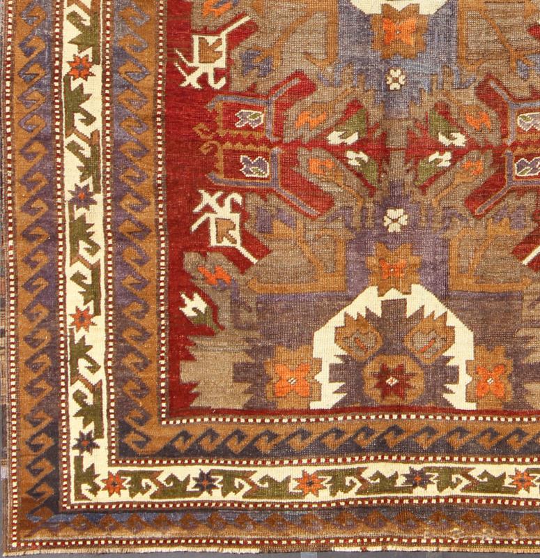 Large Turkish Vintage Oushak Rug with Medallions in Red, Taupe, Olive and Gray Measures: 7'8'' x 10'3''. This vintage Turkish Oushak gallery rug (circa mid - 20th century) features a unique blend of colors and an intricately beautiful design. T... - Keivan Woven ArtsTU - MTU - 4625 - 7735Rug