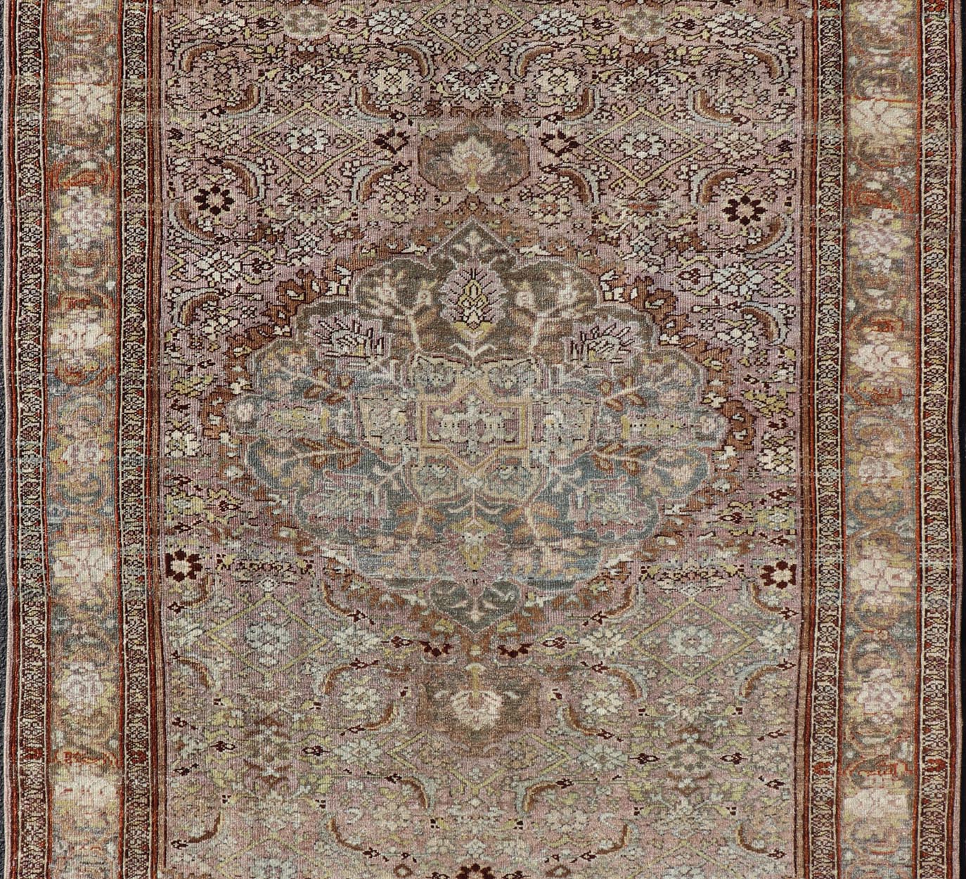 Measures: 4'4 x 6'8 Antique Persian Bidjar Rug with Floral Medallion and All - Over Vining Floral. Keivan Woven Arts / rug TU - MTU - 4656, country of origin / type: Iran / Bidjar, circa 1910. This antique bidjar rug has a central medallion surrou... - Keivan Woven ArtsTU - MTU - 4656 - 21997Rug