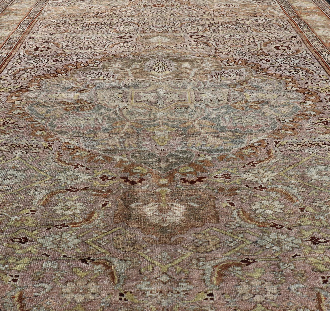 Measures: 4'4 x 6'8 Antique Persian Bidjar Rug with Floral Medallion and All - Over Vining Floral. Keivan Woven Arts / rug TU - MTU - 4656, country of origin / type: Iran / Bidjar, circa 1910. This antique bidjar rug has a central medallion surrou... - Keivan Woven ArtsTU - MTU - 4656 - 21997Rug